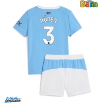 Manchester City Ruben Dias #3 Hjemmedraktsett Barn 2025-26 Kortermet (+ Korte bukser)